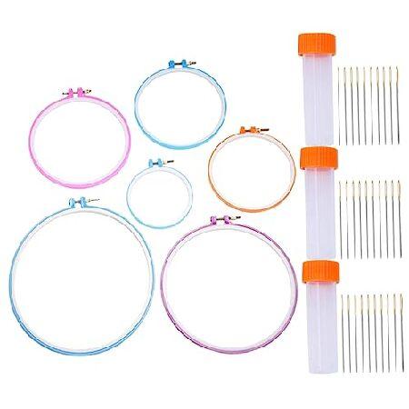 Colorful Rings Set Plastic Frames Colorful Rings Round Cross Stitch Ring Craft Sewing Rings DIY Embroidery Hoops Tool Kit Embroidery Circle 並行輸入