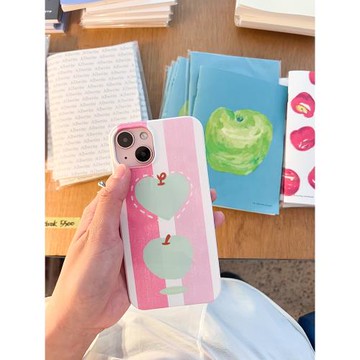 青桃原創手繪蘋果iPhone15promax清新簡約風12手機殼 14pro少女心13可愛ins風保護套 15pro韓國菲林小眾外殼