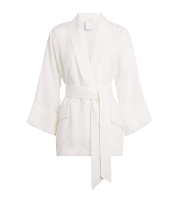 Eleventy x Harrods Linen Belted Blazer