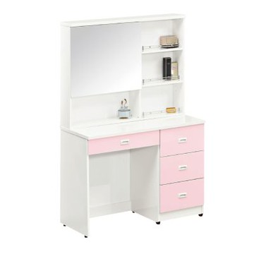 文創集-南亞塑鋼     尼特  南亞塑鋼3.4尺開門鏡面化妝台(不含化妝椅)-102.5x47.8x155.9cm免組