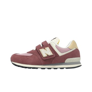 New Balance NB 休閒鞋 574 寬楦 中童 小朋友 紅 白 魔鬼氈 復古 麂皮 紐巴倫 PV574JHD-W
