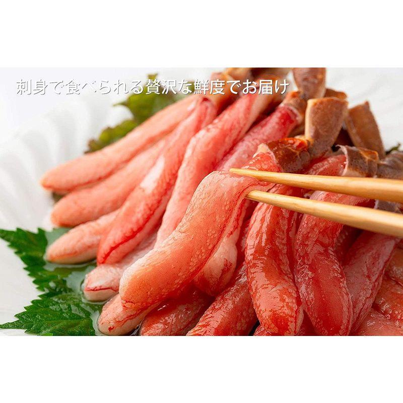 愛名古屋 生本ズワイガニ 刺身用 カニ脚剥き身(ポーション) 冷凍 1kg (30?60本入) ギフトボックス付き