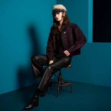 極品香雲紗｜100%蠶絲紅雲紗渲染立領排釦短外套【MON'S 流行服飾】