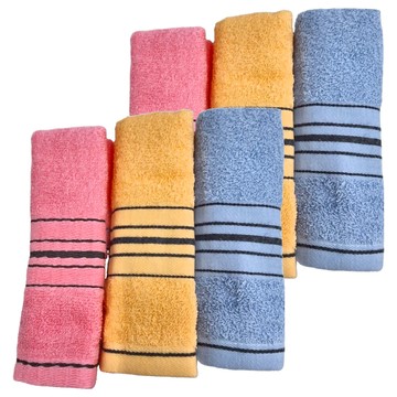 星紅織品 石墨烯紗毛巾 台製 76 x 33cm 3條  2407  2組  粉色 + 黃色 + 藍色