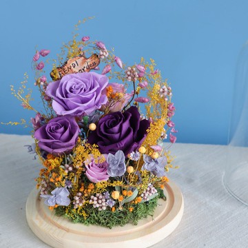 永生花玻璃罩盅 Garden玻璃罩乾燥花 客製不凋玫瑰花花禮