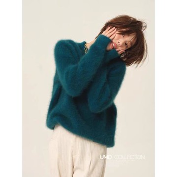 2025新款圣誕紅色毛衣女法式絕美秋冬加厚圓領慵懶風套頭針織上衣