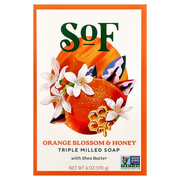 SoF, 橙花蜂蜜，法國磨塊皁含有機乳木果油，6 盎司（170 克）