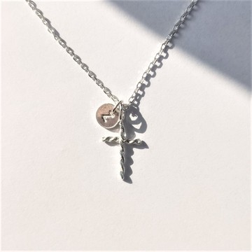 【客製化禮物】迷你麻花 • 十字架 • 不規則銀片 • 純銀項鍊