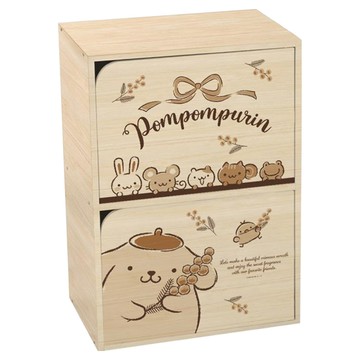 收納王妃 三麗鷗雙層單色木櫃  42.5 x 29.5 x 60cm  原木色 布丁狗小夥伴