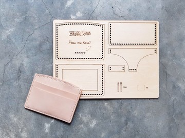 卡片套 皮革木板紙樣 包剪揼 皮革DIY 咭套 證件套 Cardholder