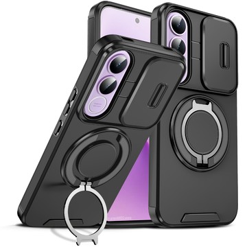 360°旋轉磁吸支架手機殼 VIVO軍規防摔殼 滑蓋推窗保護 適用V70FE V60 V50 Lite X300 V40