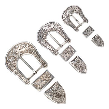 IVAN 仿古花卉3件式帶扣 / 古銀系列 7603