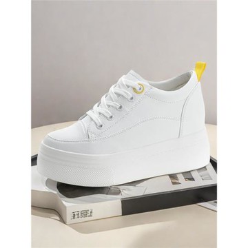 內增高小白鞋女士洋氣爆款厚底松糕鞋2024春款8cm厚底休閑運動鞋