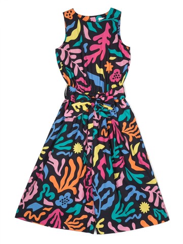 Marc Jacobs Kids - all-over leaf-print jumpsuit - kids - Cotton - 6 - Black