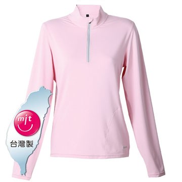 LV8285 女吸排抗UV長袖POLO衫(嫩粉紅)