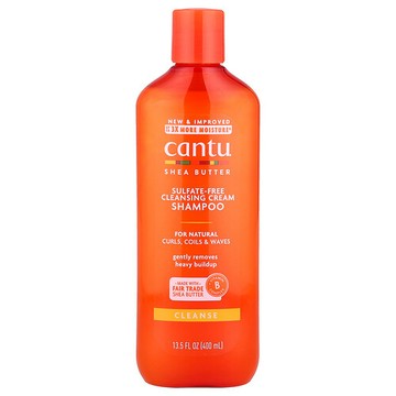 Cantu, 乳木果油，無硫酸鹽清潔洗髮精，適用於自然卷髮、盤發和波浪發，13.5 液量盎司（400 毫升）