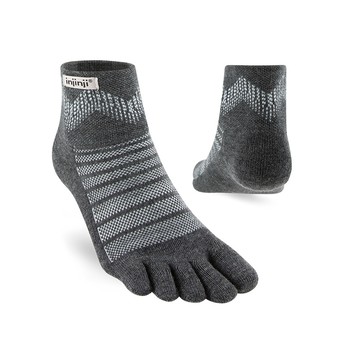 INJINJI Outdoor戶外避震羊毛五趾短襪NX(石板灰) - NAA7594| 五趾襪 登山推薦 防臭抗菌