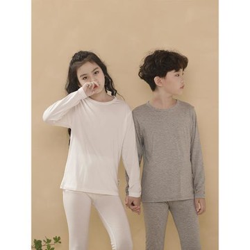 男女童春秋莫代爾輕薄長袖打底衫T恤中大童家居空調圓領睡衣上衣