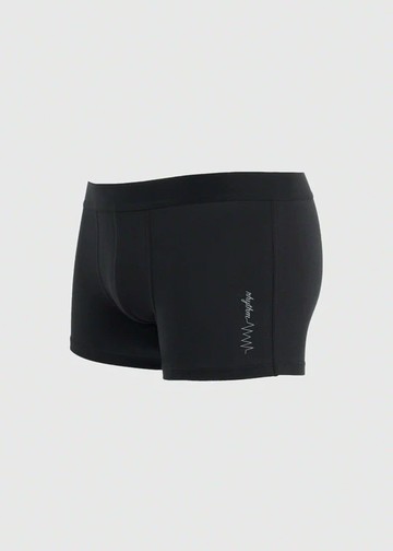 男款XXL_Back to Track．短版腰帶平口內褲(黑-節奏感)