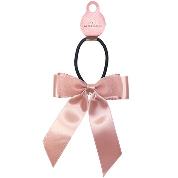 akachan honpo - 髮圈-長蝴蝶結-粉紅色-日本製