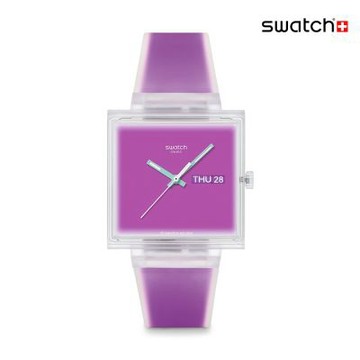Swatch WHAT IF...SEE THRU MAGENTA? 經典手錶/男錶/女錶/瑞士製造 SO38K705 (42mm)