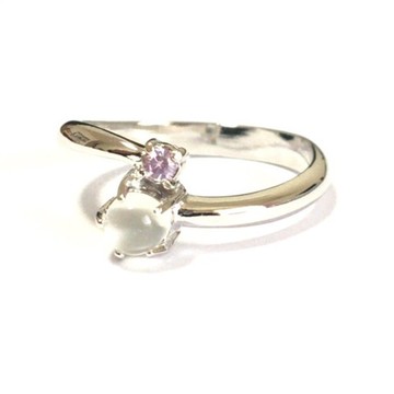 月光石鑽石戒指