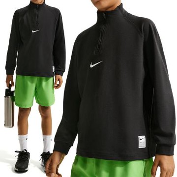 Nike B Np Df Ls Top Midlayer 長袖 大童 童裝 黑色 立領 拉鍊半開襟 IF1722-010