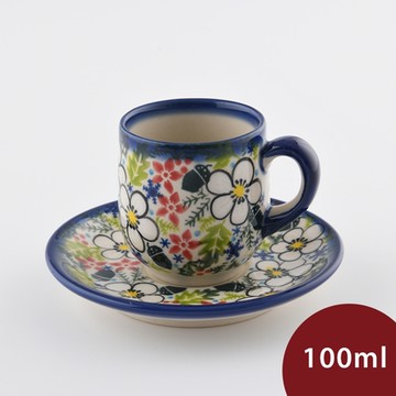 波蘭陶 碧意冬日系列 濃縮咖啡杯盤組 100ml 波蘭手工製