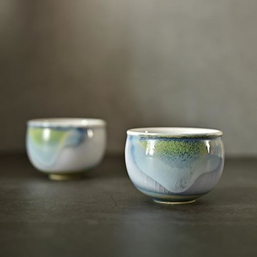 景德鎮 山靜太古 純手工陶瓷茶杯紫地青苔窯變主人杯大號喝茶杯子