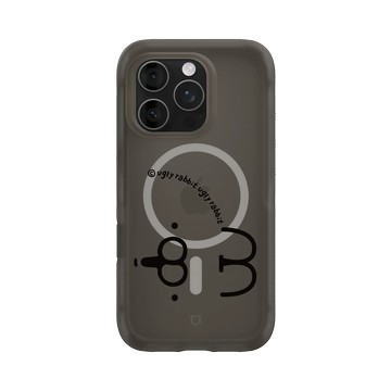 iPhone 16 Pro AirX 本質黑 - Ugly Rabbit 醜白兔 - 表情經典款