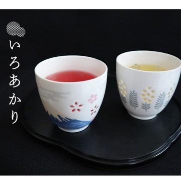 現貨 日本製Iroakari陶瓷茶杯200ml | 富士山 五重塔 海葵 水杯 花 禮物 富士山杯 杯子 茶杯 日本進口