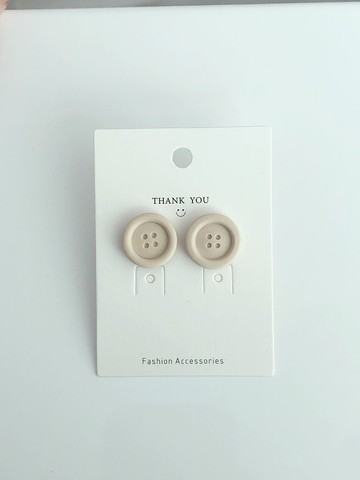 【訂製】鈕扣造型軟陶耳環/耳夾