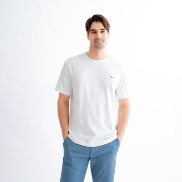 【網路獨家款】男款-貼布四色小傘短袖T-Shirt-白色