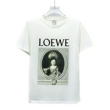 (S) loewe質感logo圖案白色短袖上衣