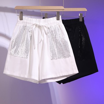 品牌折扣店商場專柜撤柜女裝尾貨清倉夏裝高腰大碼寬松闊腿短褲女