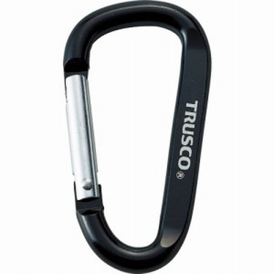 トラスコ中山 tr-3842321 TRUSCO カラビナ 線径6mmX60mm D型 ブラック (tr3842321)