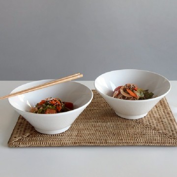 CCLIME 素色寬口陶瓷麵碗  乳白色  2個