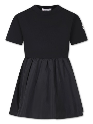 Moncler Enfant - logo-appliqué cotton dress - kids - Cotton - 8 - Black