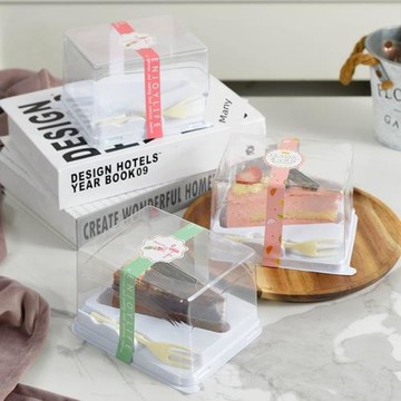 三角形千層蛋糕盒子高檔加厚款西點慕斯切件盒一次性透明打包盒子