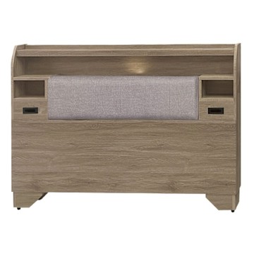 文創集 卡希卡6尺貓抓皮革雙人加大可收納床頭片(三色可選＋LED&插座設置)-182x12x103cm免組