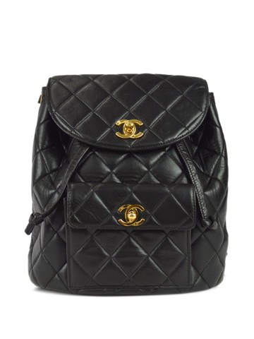 CHANEL Pre-Owned - 1995 Duma diamond-quilted backpack - women - Lambskin - One Size - Black