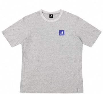 KANGOL 短袖 短T 灰 方格袋鼠背大橫向LOGO 袋鼠 棉 男 6225100510