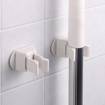 日本強力粘膠無痕釘免打孔掛鉤防滑墻壁掛廚房拖把固定卡扣掃把夾