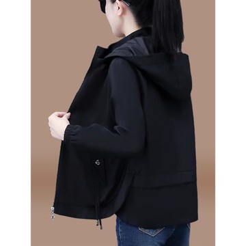 早秋黑色休閑女士短外套春秋款百搭2025秋季新款上衣媽媽洋氣秋裝