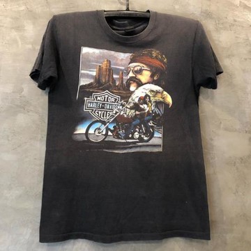 美式復古機車vintage古著風潮流重磅純棉圓領男女oversize短袖T恤