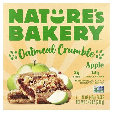 Nature's Bakery, 燕麥酥皮水果甜點，蘋果味，6 包，每包 1.41 盎司（40 克）