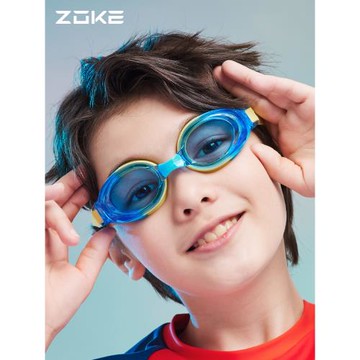 洲克兒童泳鏡近視男孩防水防霧男童眼鏡zoke青少年專業游泳鏡泳衣