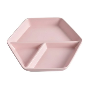 Homely Zakka 北歐六角型 3格 陶瓷分隔餐盤 211  1個  奶油粉