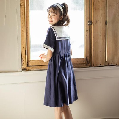 メゾピアノジュニア(mezzo piano junior)セーラーカットソーワンピース【O_50】【outlet】 LINEショッピング