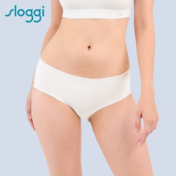 sloggi-自由舒暢系列中腰內褲 絲緞白